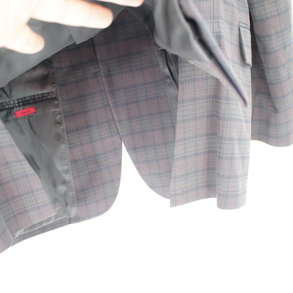 John Varvatos Sport Coat Mens 40R Cotton Blend Soho Fit Two Button Plaid notch - Picture 4 of 13